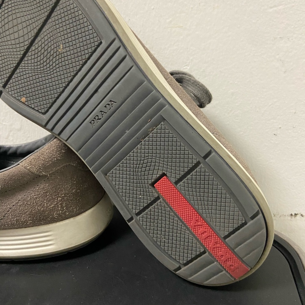 Prada 4E2336 Grey Suede Designer Sneakers Casua Shoes Size 8.5 Vintage Y2K 2000s - Picture 15 of 15